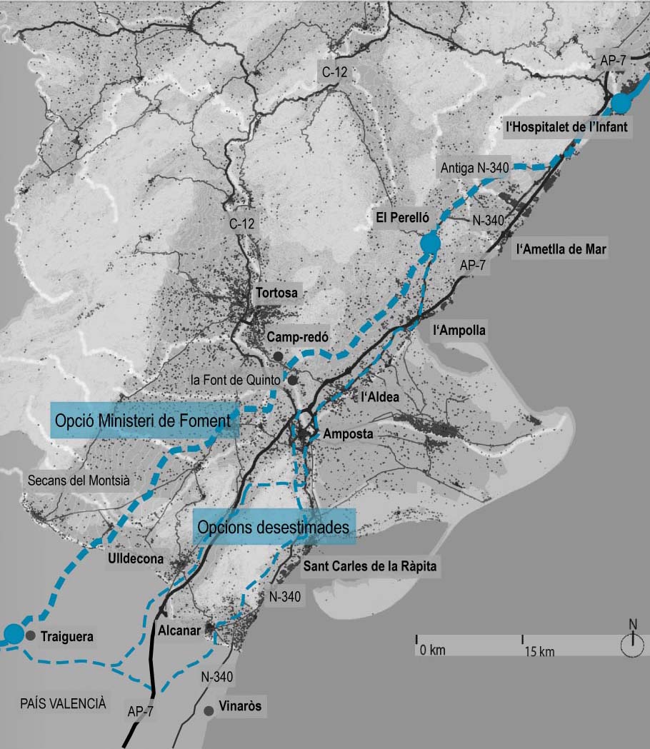Estudi informatiu de l'A-7 per les Terres de l'Ebre Mapa: Montse Ferrés